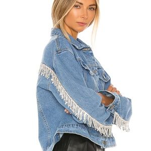 Raya Rhinestone Fringe Jacket by Superdown